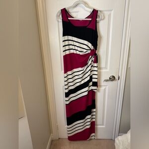 GINA BACCONI $500 Jersey Maxi Dress Size 12